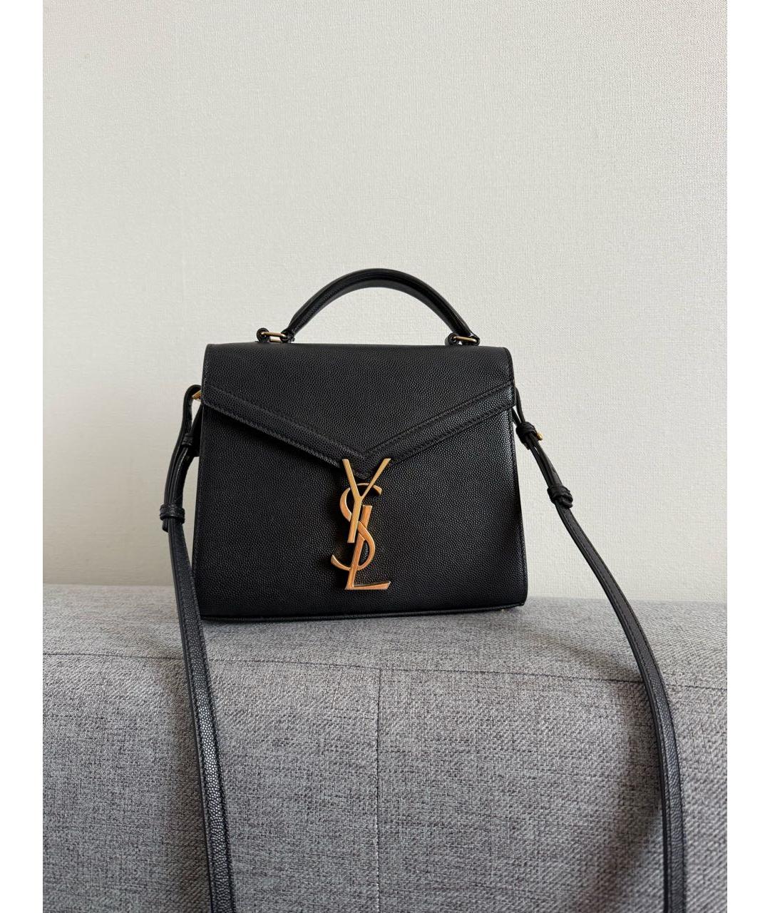 SAINT LAURENT Черная кожаная сумка через плечо, фото 8