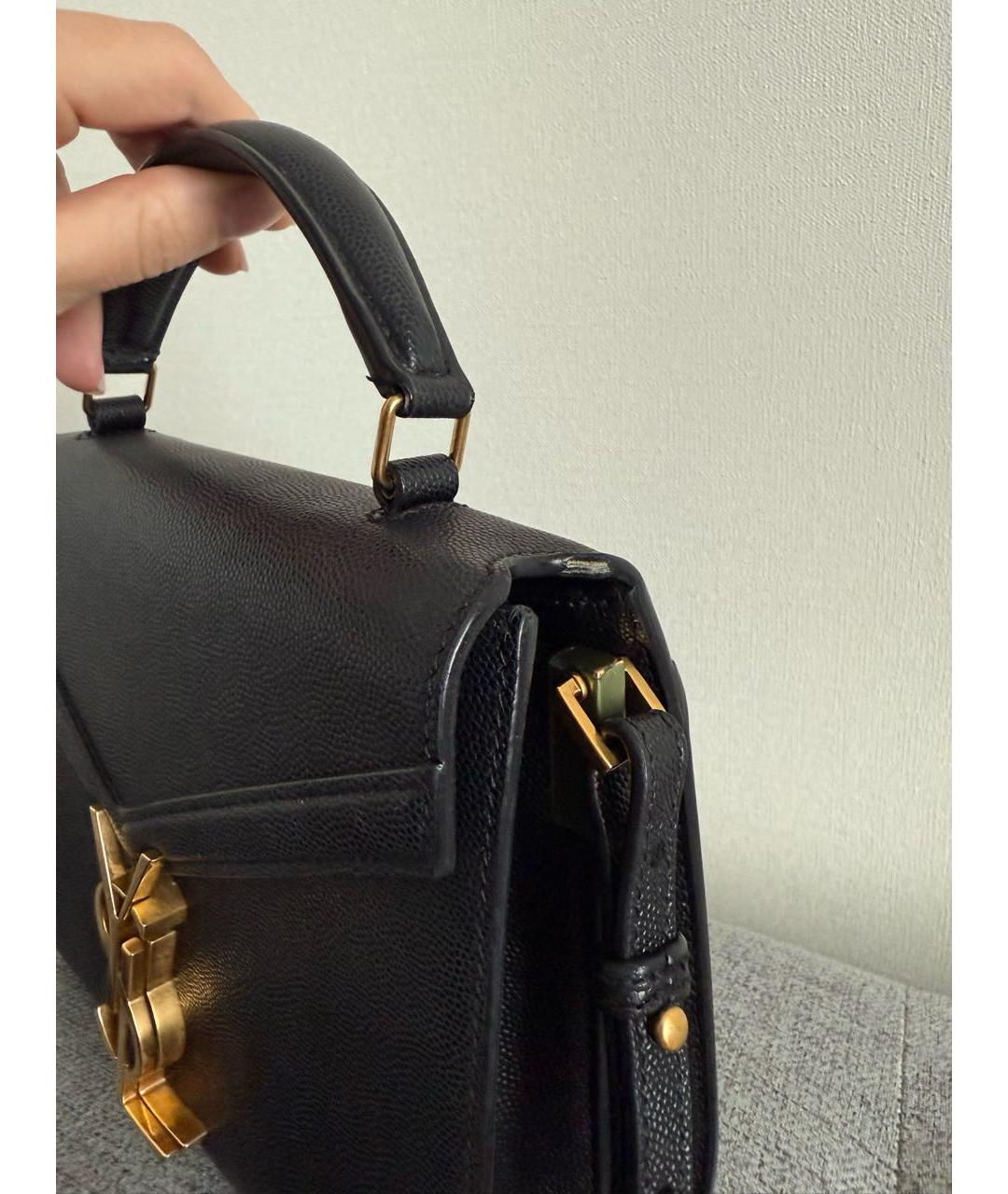 SAINT LAURENT Черная кожаная сумка через плечо, фото 3