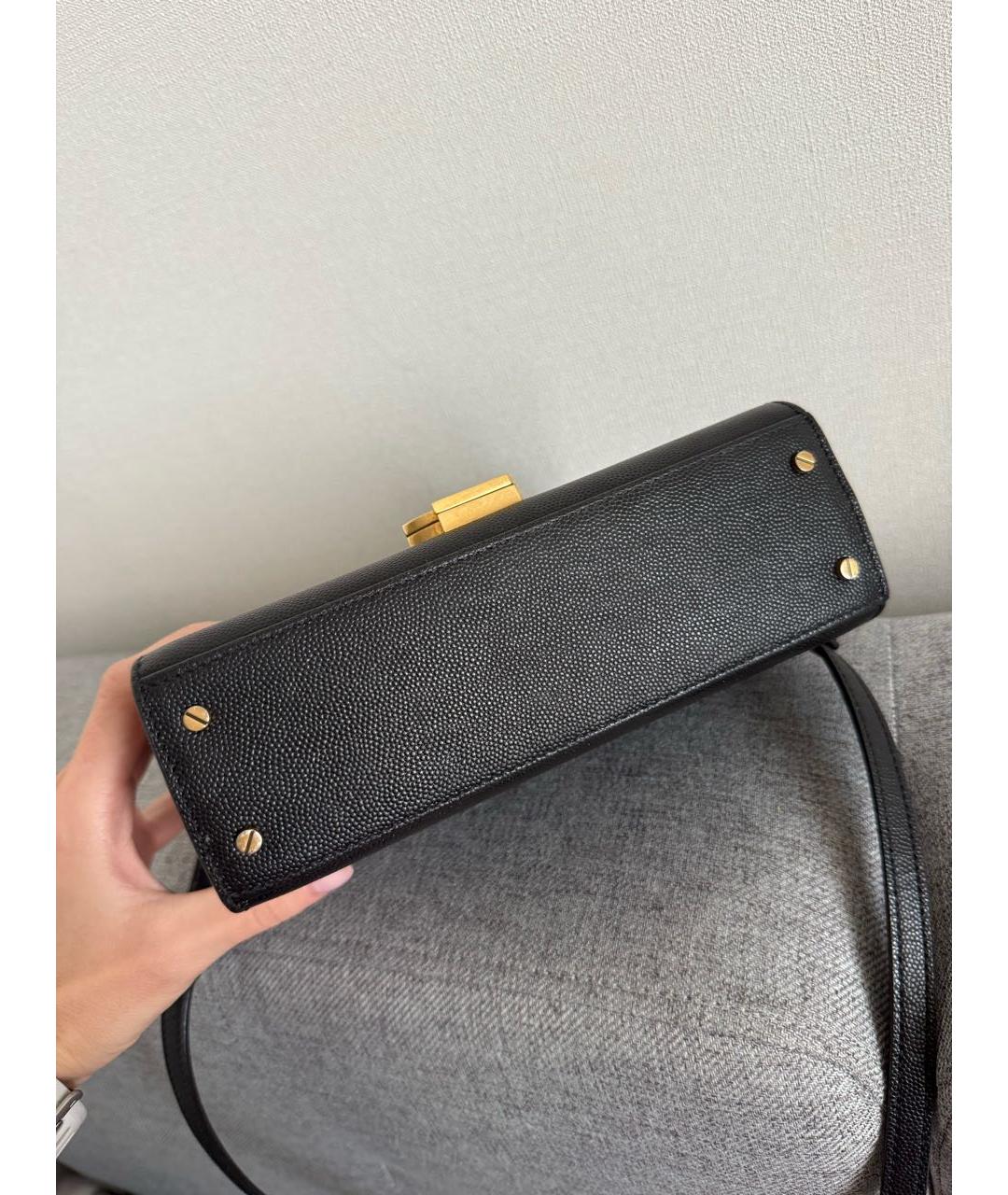 SAINT LAURENT Черная кожаная сумка через плечо, фото 4