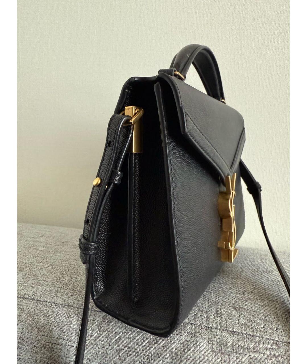SAINT LAURENT Черная кожаная сумка через плечо, фото 2