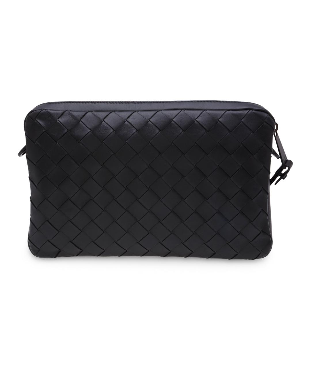 BOTTEGA VENETA Черная кожаная сумка на плечо, фото 2