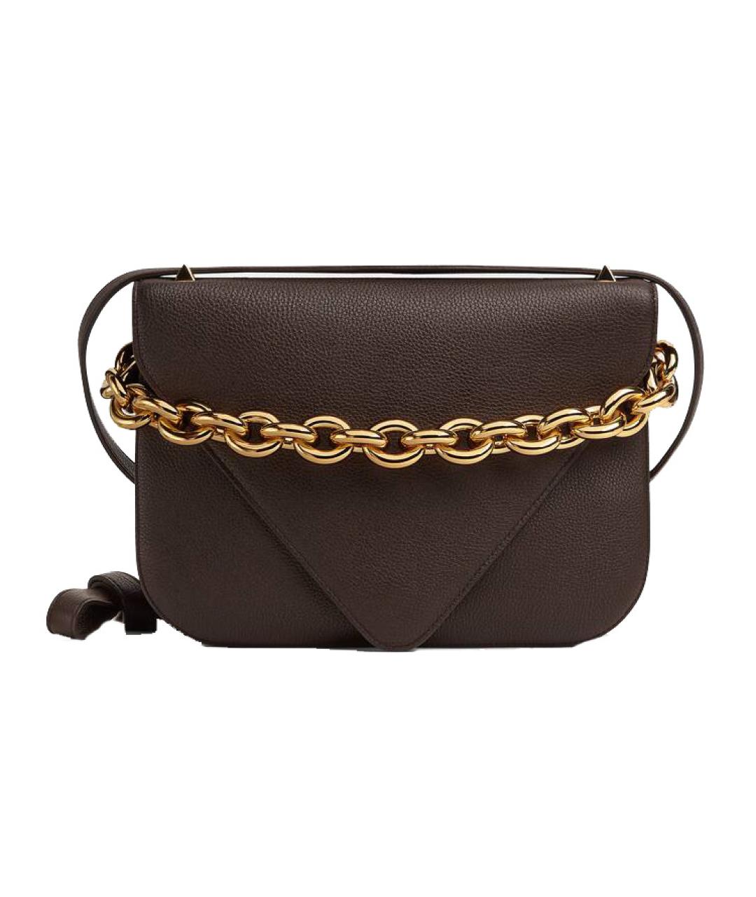 BOTTEGA VENETA Коричневая кожаная сумка через плечо, фото 4