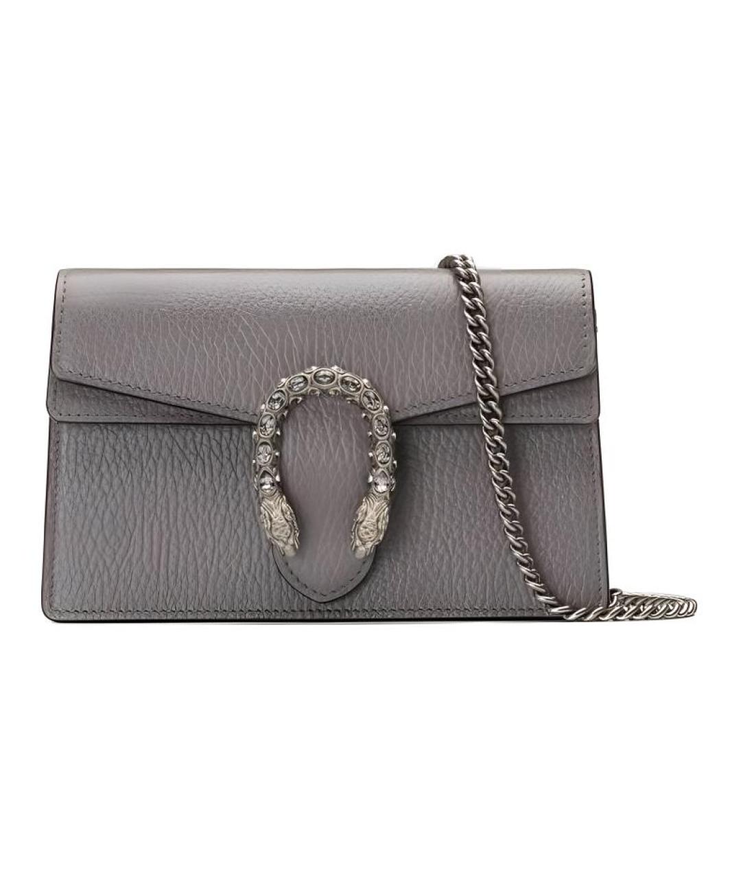 GUCCI Серая кожаная сумка через плечо, фото 1