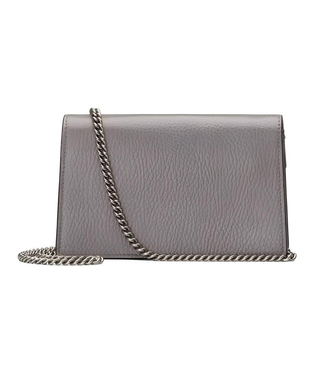 GUCCI Серая кожаная сумка через плечо, фото 2