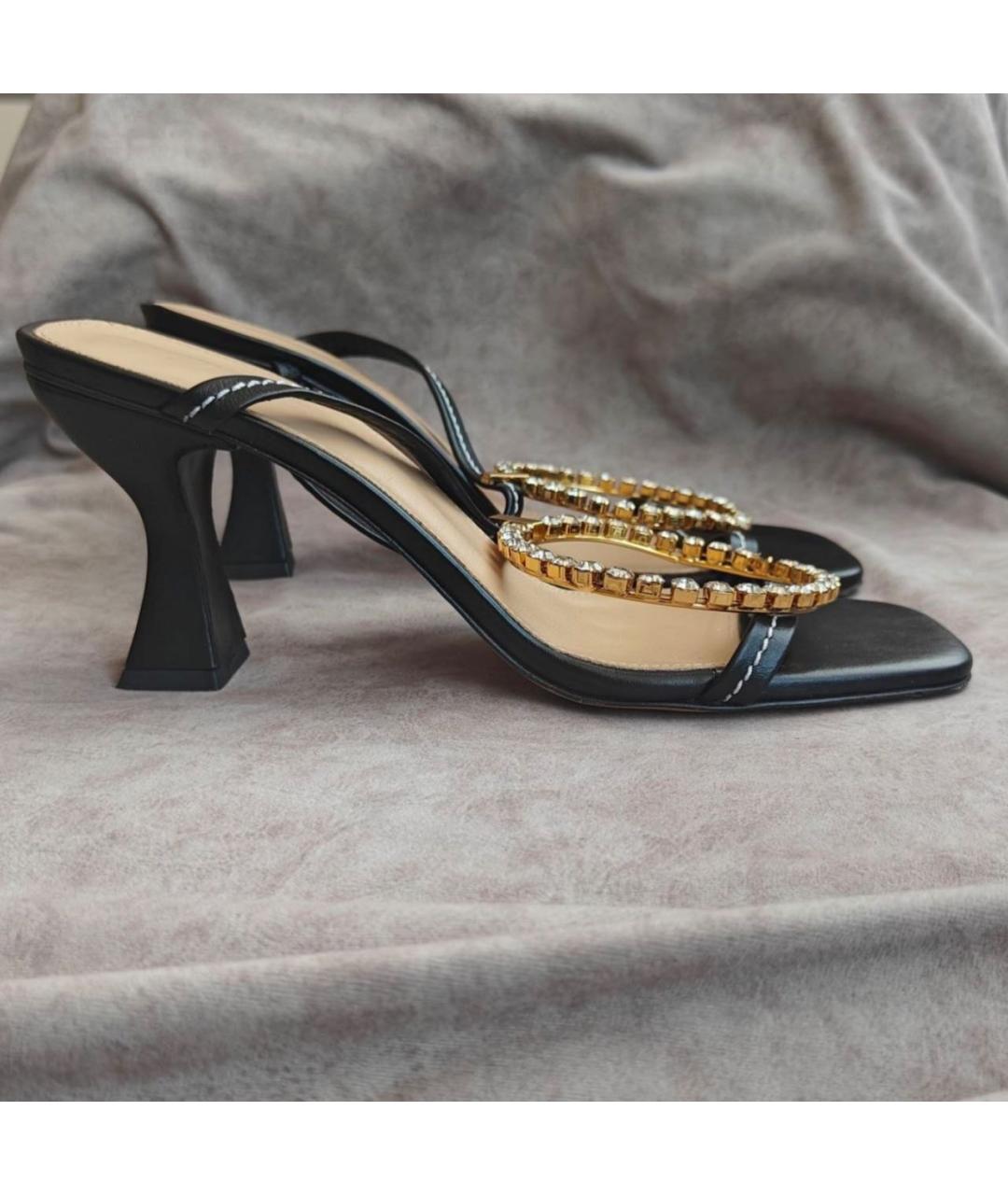 J.W.ANDERSON Черные кожаные босоножки, фото 5