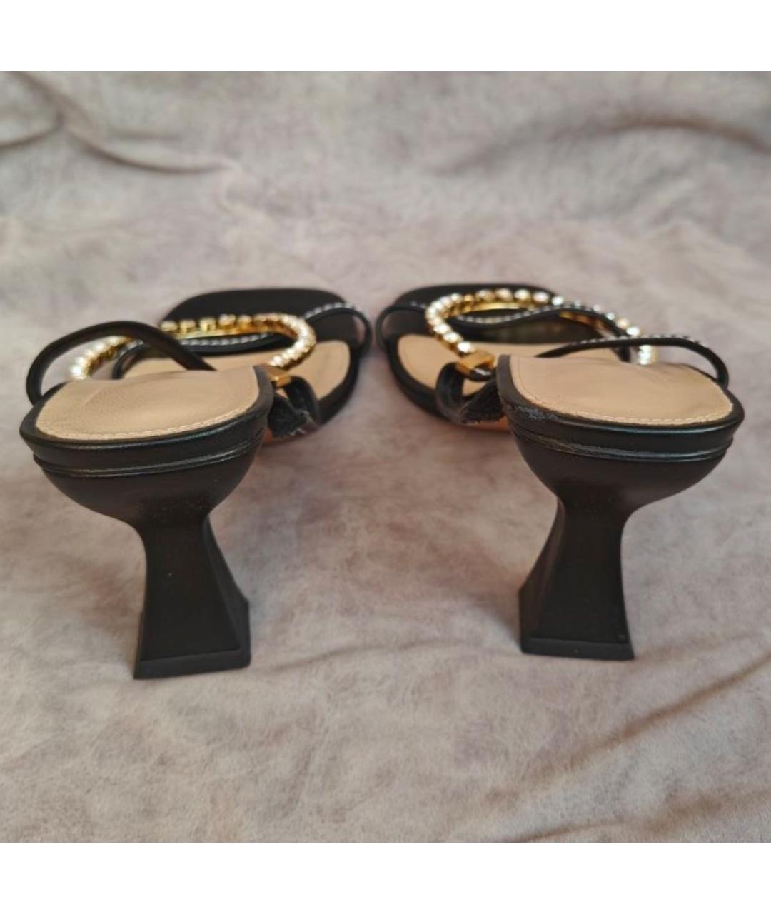 J.W.ANDERSON Черные кожаные босоножки, фото 3