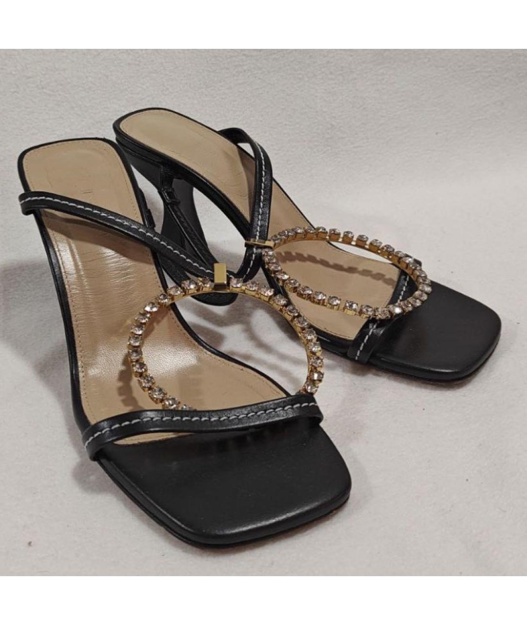 J.W.ANDERSON Черные кожаные босоножки, фото 2