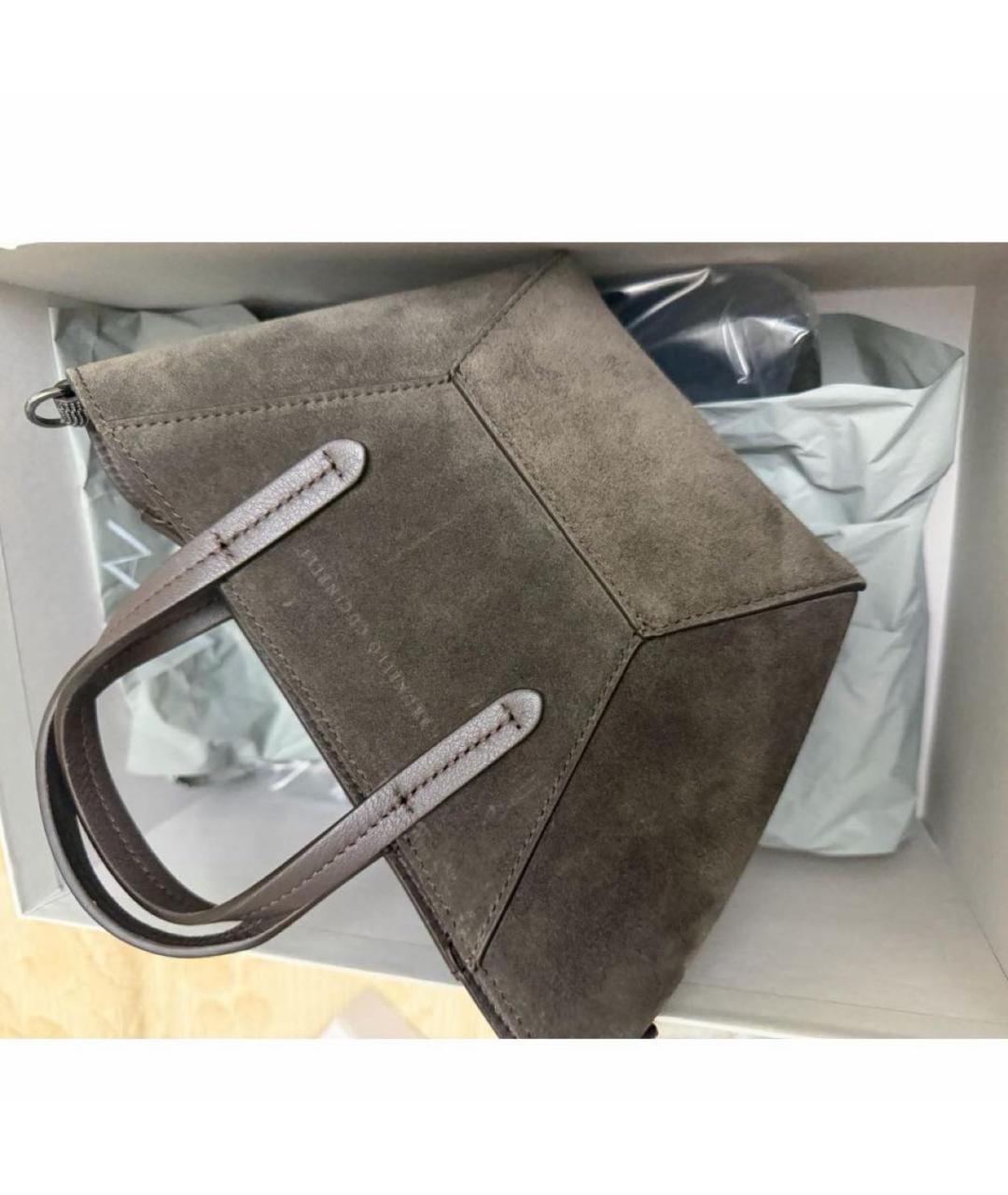 BRUNELLO CUCINELLI Коричневая замшевая сумка тоут, фото 2