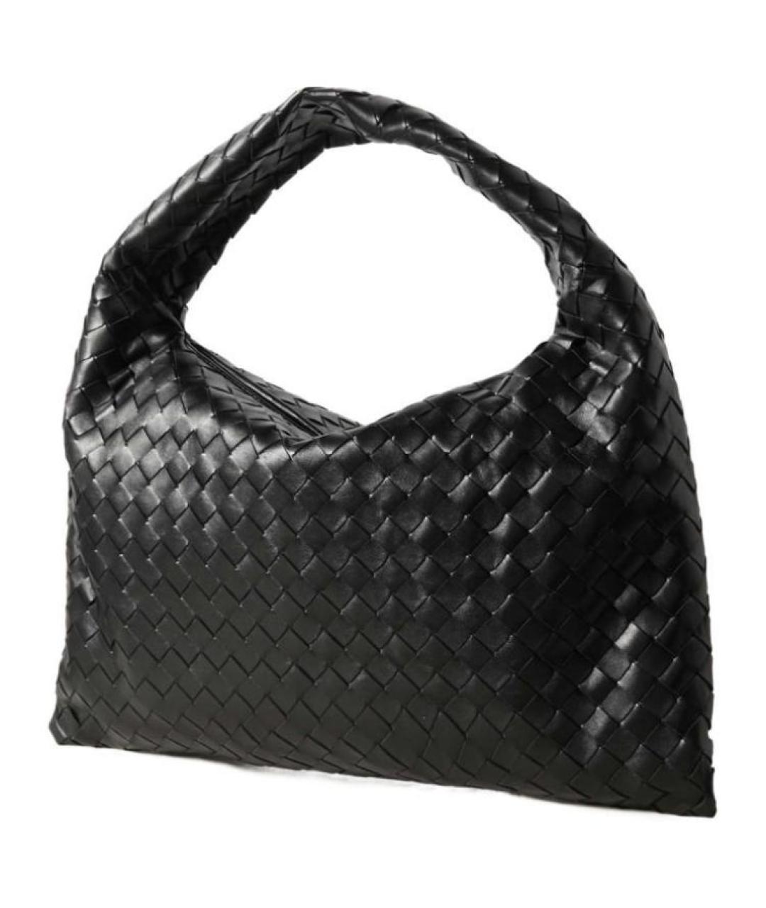 BOTTEGA VENETA Черная кожаная сумка через плечо, фото 5