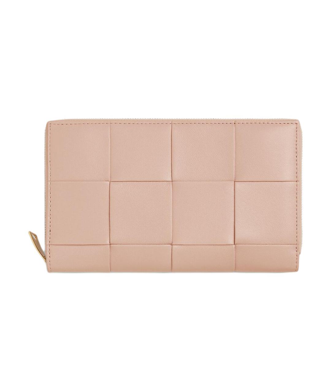 BOTTEGA VENETA Розовый кожаный кошелек, фото 1