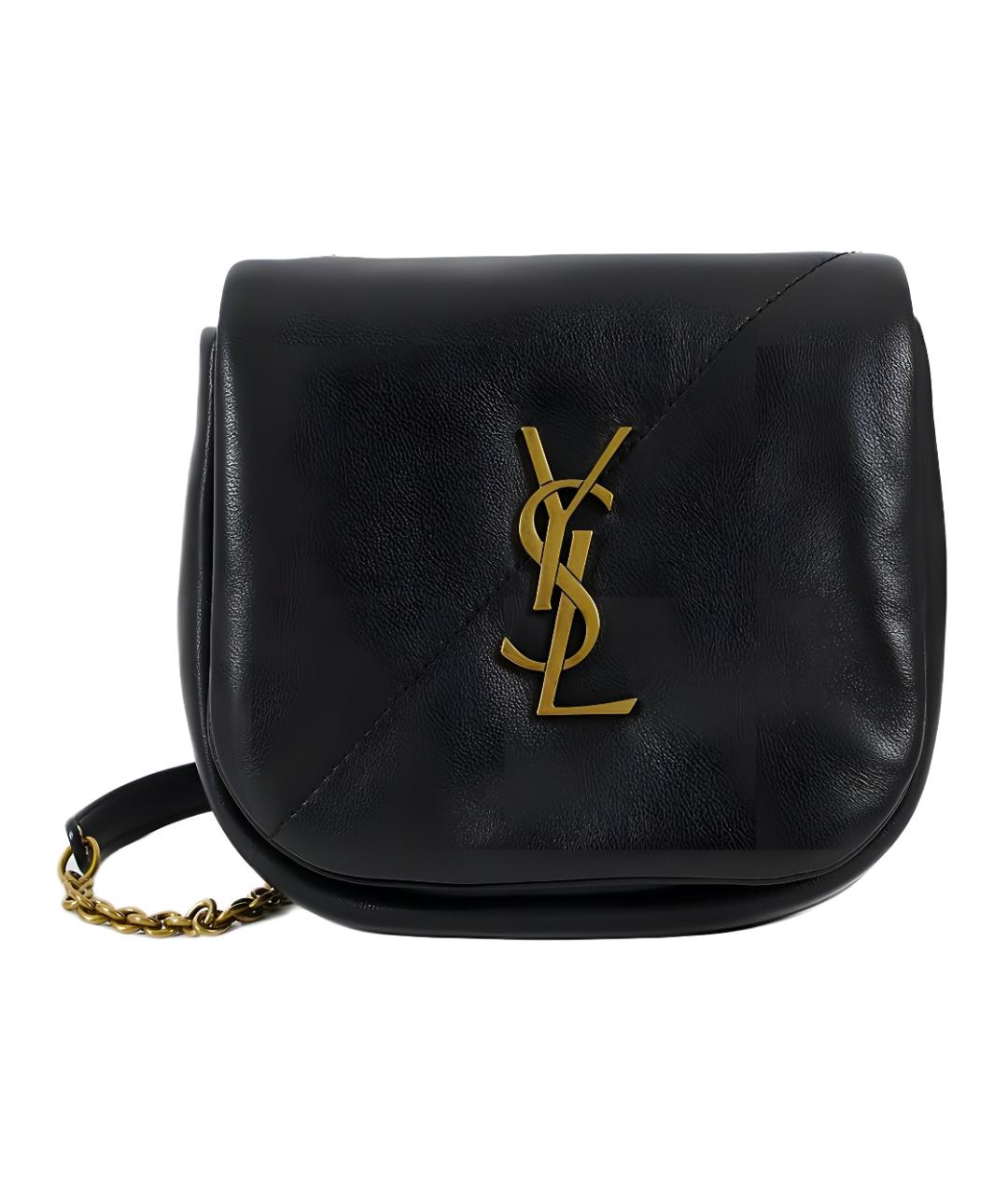SAINT LAURENT Черная кожаная сумка через плечо, фото 1