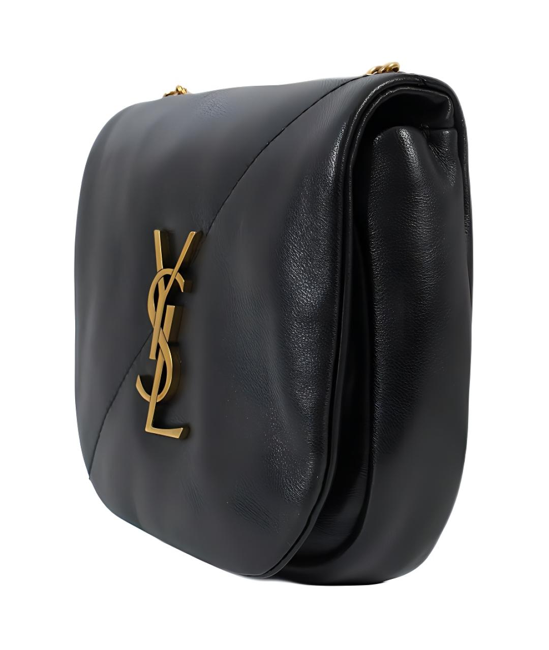 SAINT LAURENT Черная кожаная сумка через плечо, фото 3