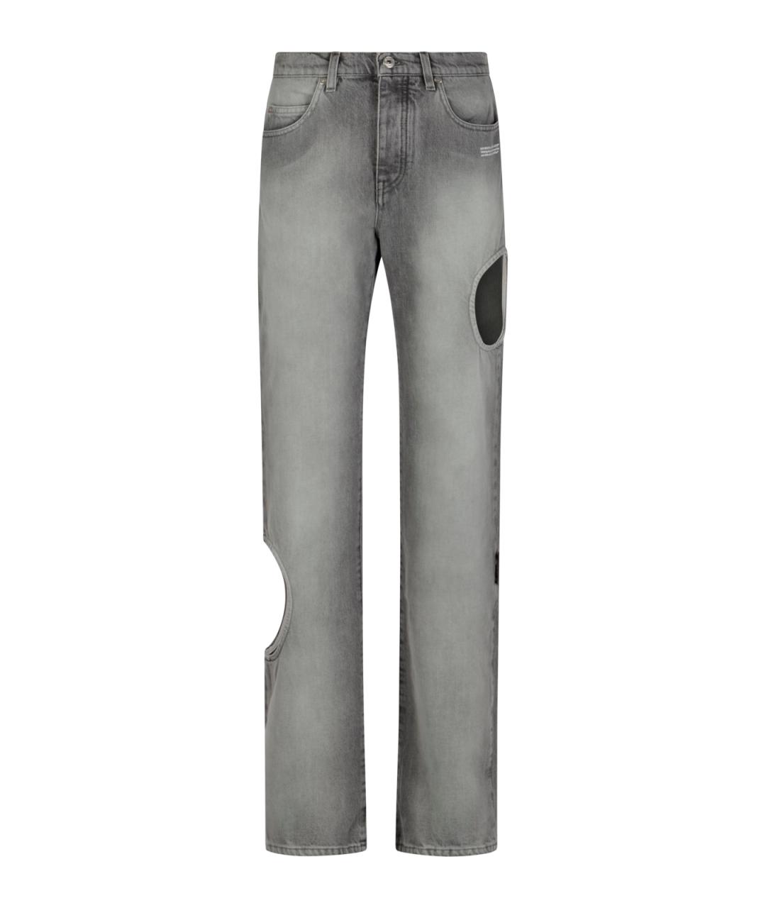 OFF-WHITE Серые прямые джинсы, фото 1