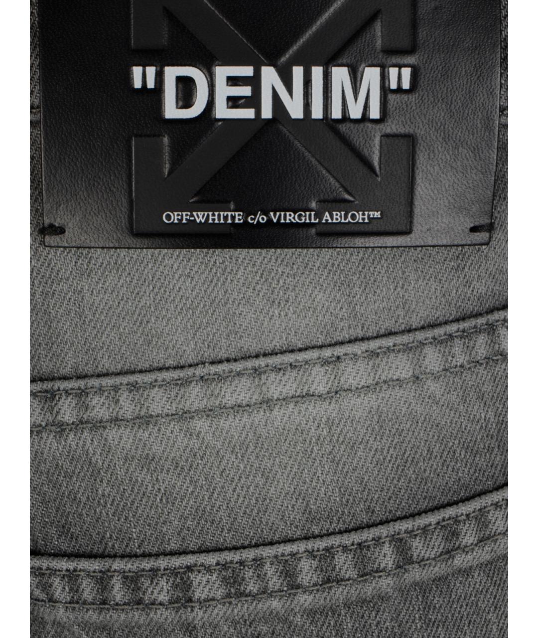 OFF-WHITE Серые прямые джинсы, фото 3