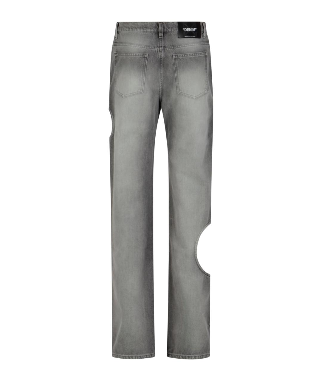 OFF-WHITE Серые прямые джинсы, фото 2