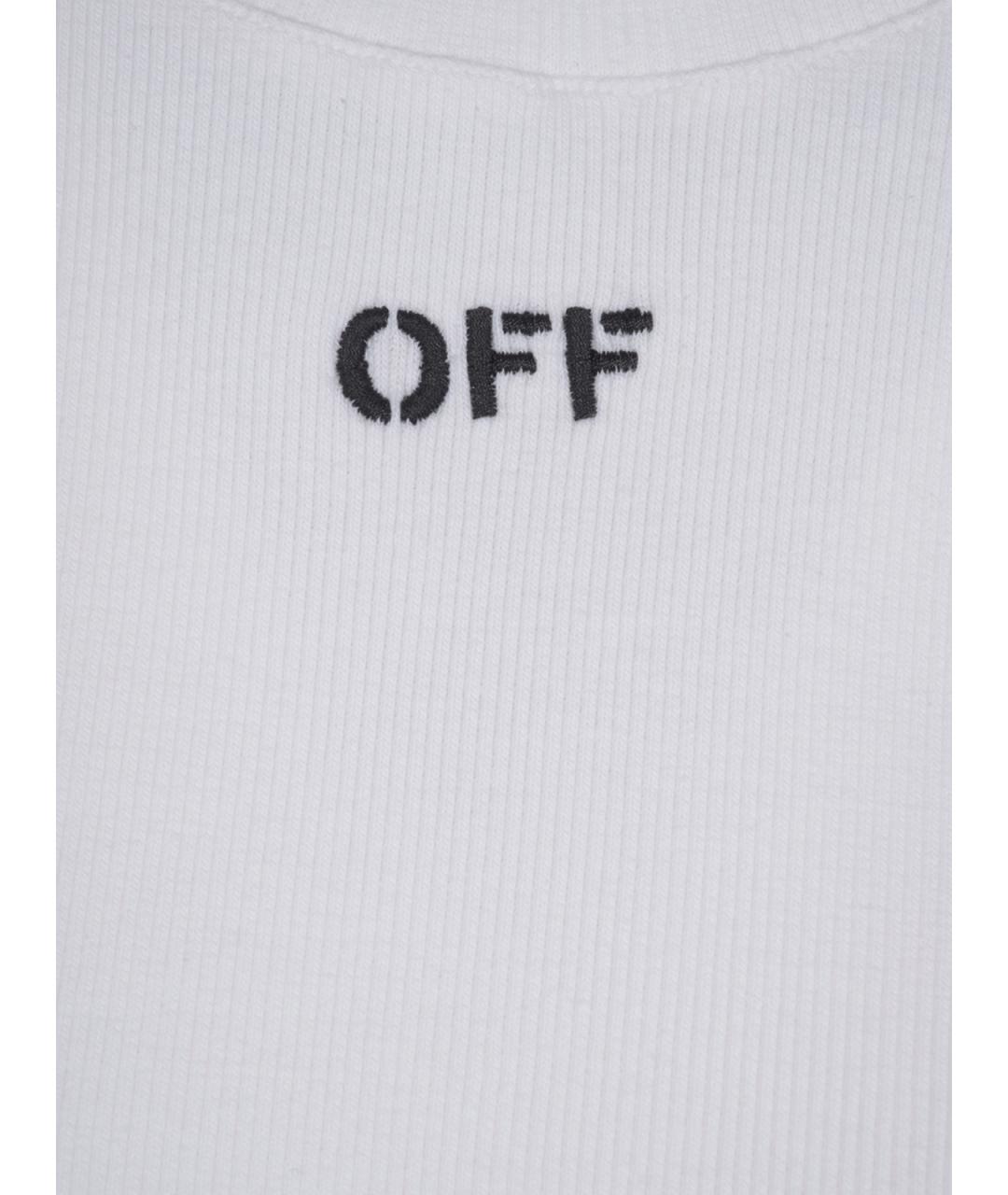 OFF-WHITE Белая хлопковая футболка, фото 3