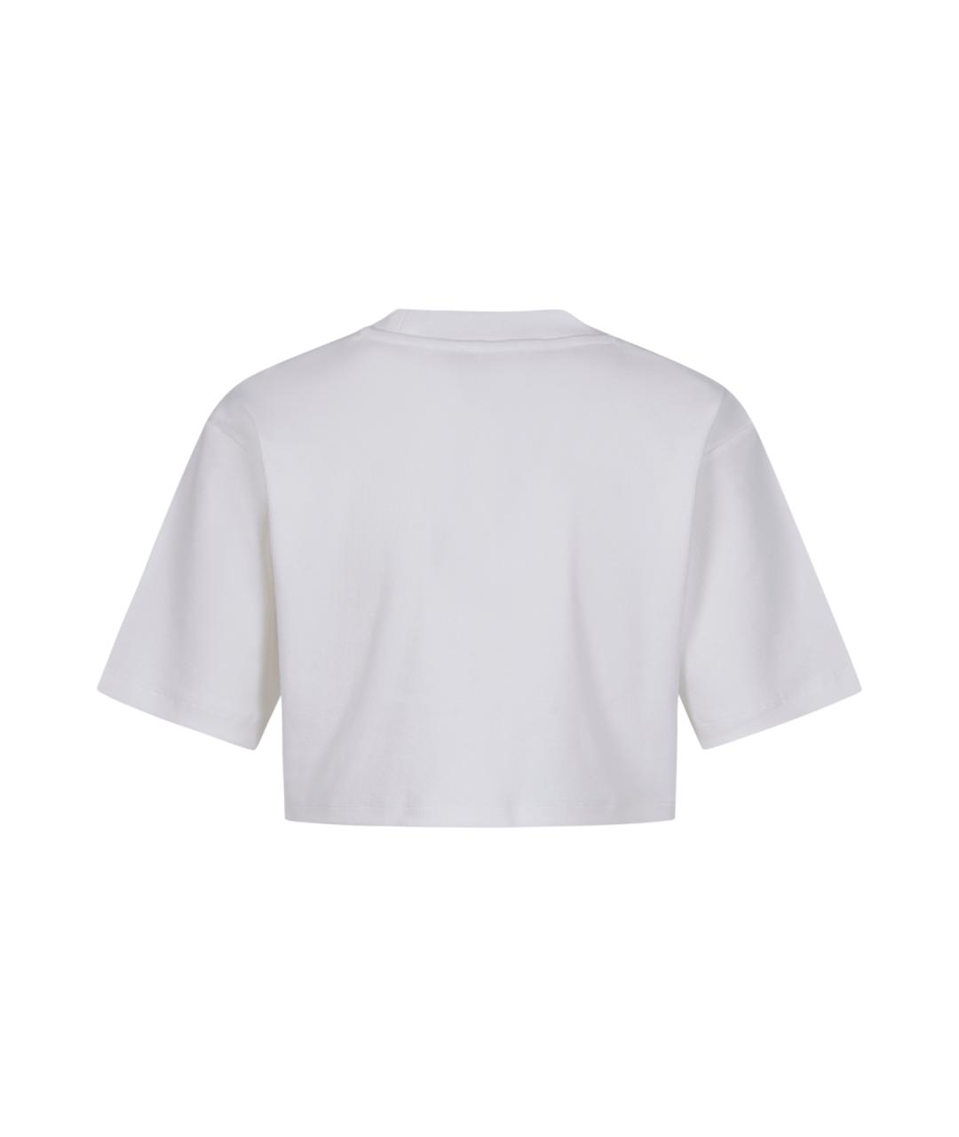 OFF-WHITE Белая хлопковая футболка, фото 2