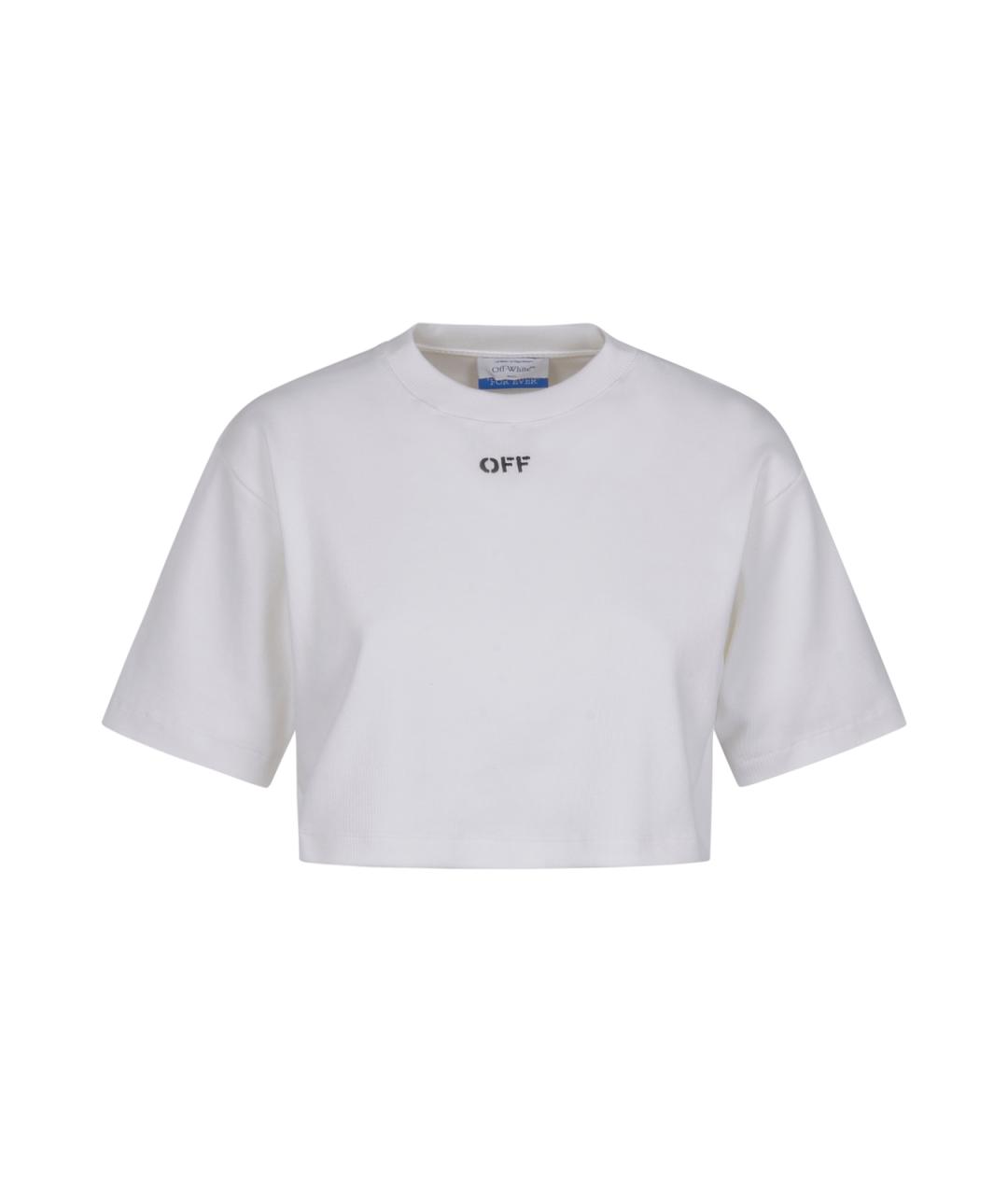 OFF-WHITE Белая хлопковая футболка, фото 1