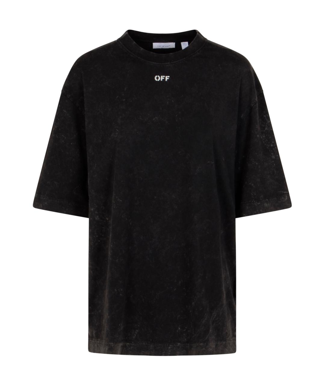 OFF-WHITE Черная хлопковая футболка, фото 1