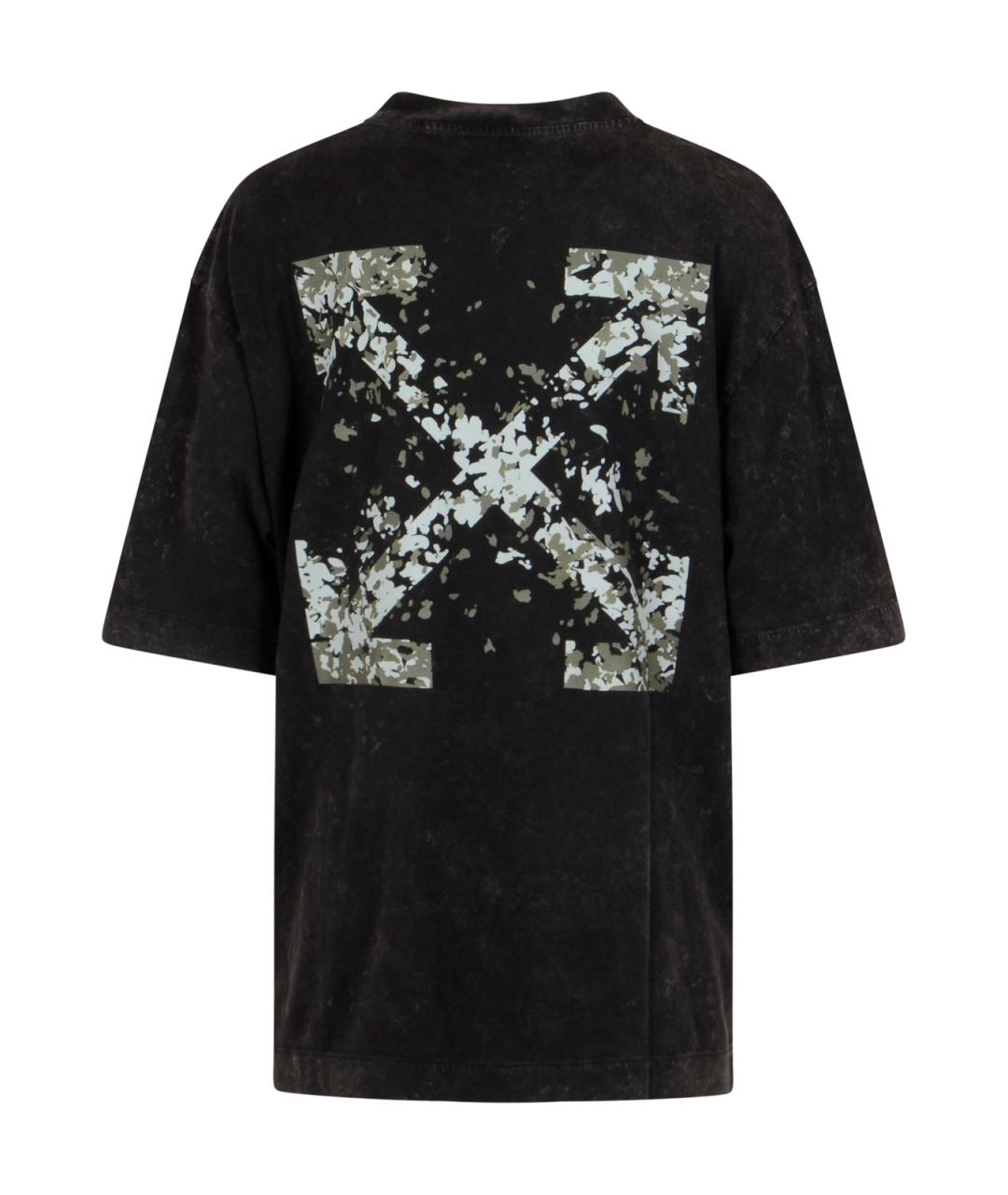 OFF-WHITE Черная хлопковая футболка, фото 2