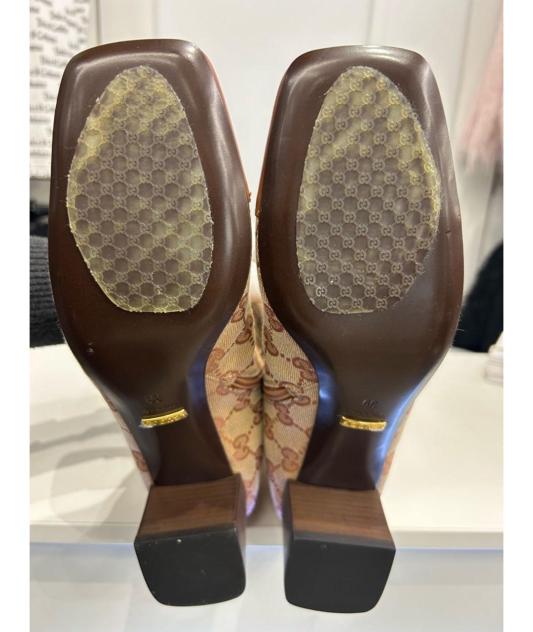 GUCCI Горчичные кожаные сапоги, фото 8