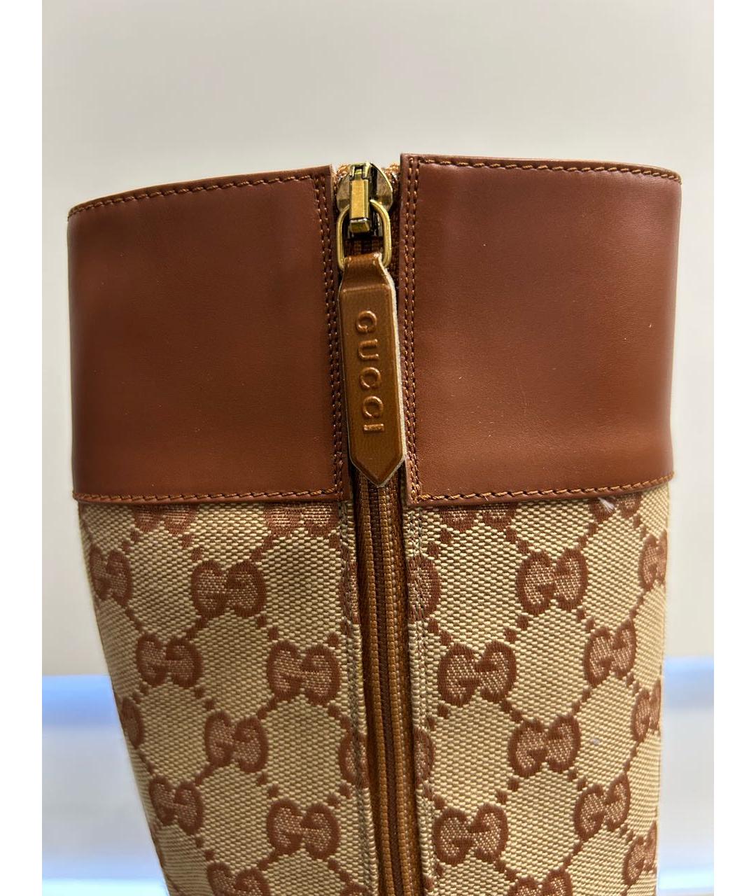 GUCCI Горчичные кожаные сапоги, фото 7