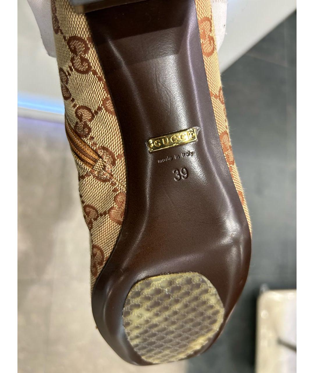 GUCCI Горчичные кожаные сапоги, фото 5