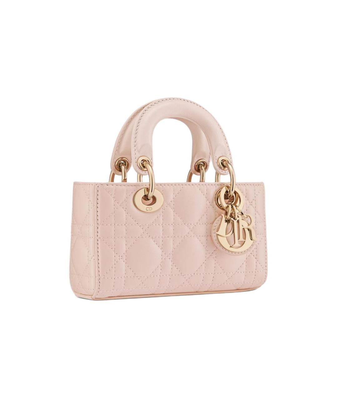 CHRISTIAN DIOR Розовая кожаная сумка через плечо, фото 4