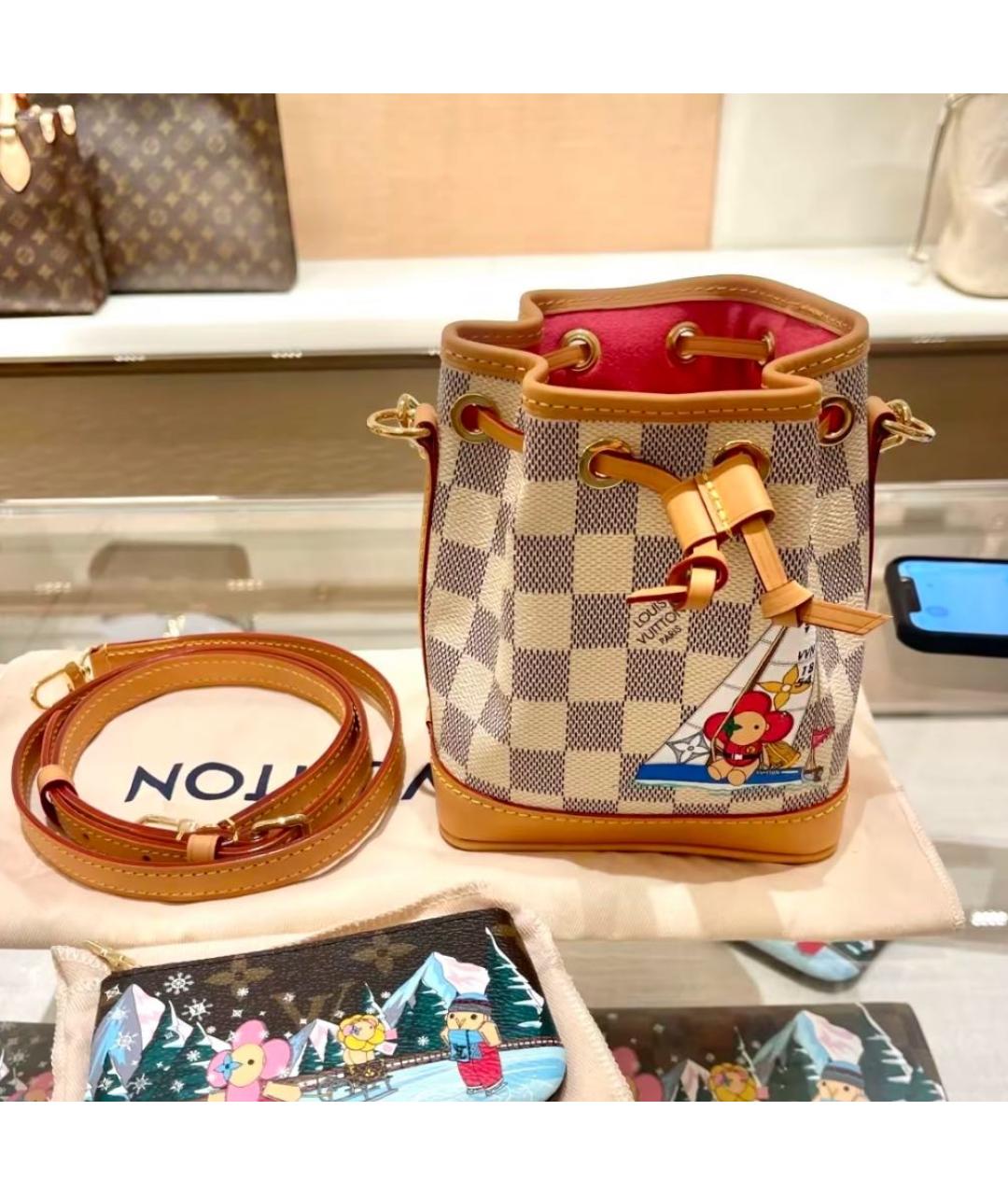 LOUIS VUITTON Серая кожаная сумка через плечо, фото 4