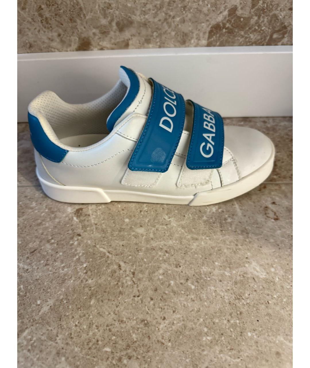 DOLCE & GABBANA KIDS Белые кожаные кеды, фото 5