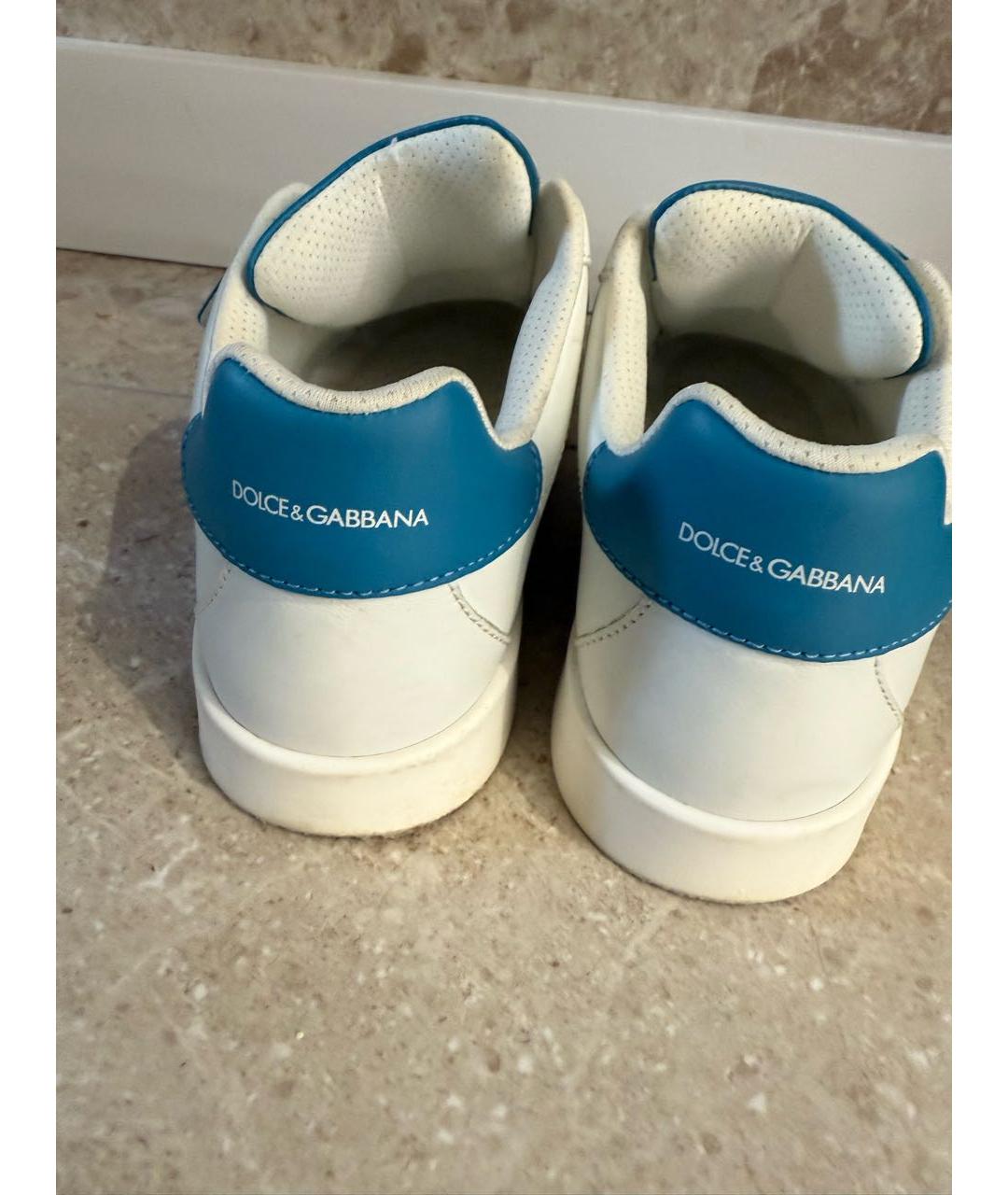 DOLCE & GABBANA KIDS Белые кожаные кеды, фото 4