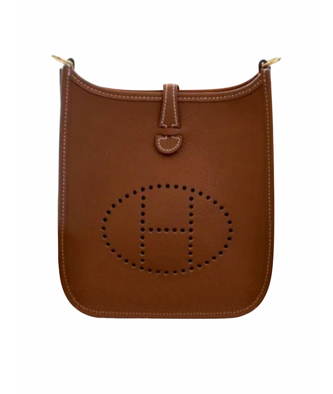 HERMES Коричневая кожаная сумка через плечо, фото 1