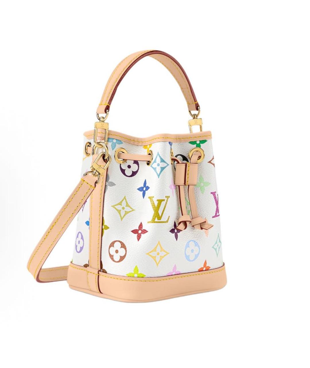 LOUIS VUITTON Белая кожаная сумка с короткими ручками, фото 2