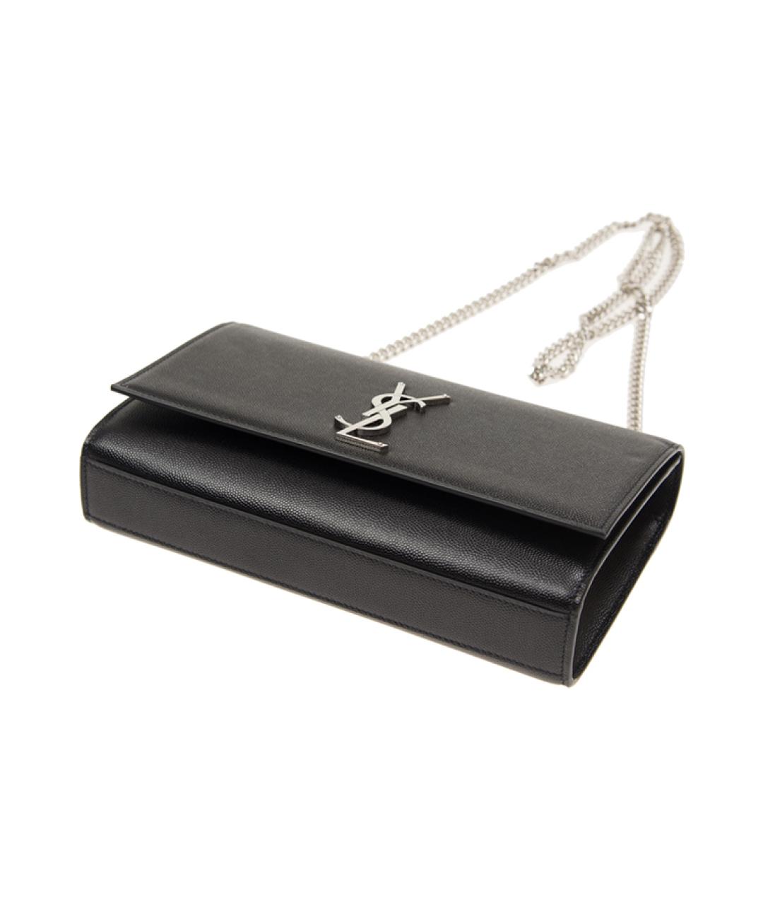 SAINT LAURENT Черная кожаная сумка через плечо, фото 4