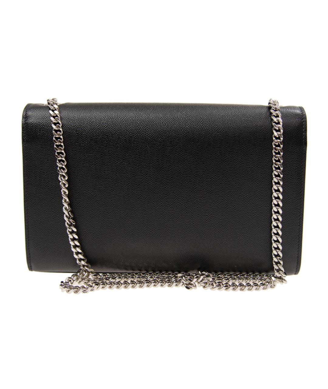 SAINT LAURENT Черная кожаная сумка через плечо, фото 2