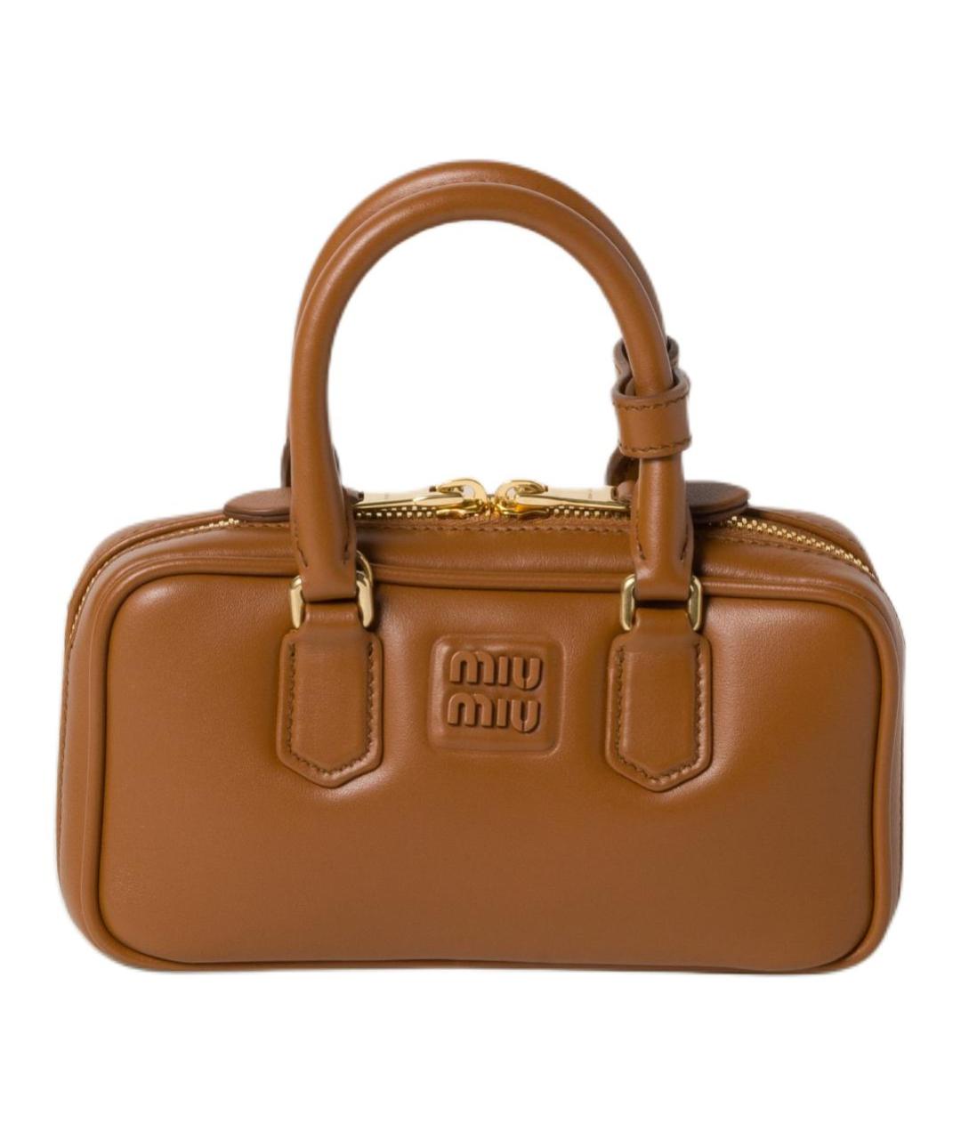 MIU MIU Коричневая кожаная сумка через плечо, фото 1