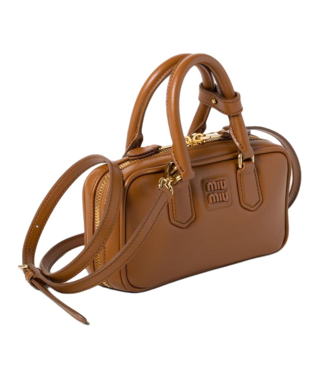MIU MIU Коричневая кожаная сумка через плечо, фото 2
