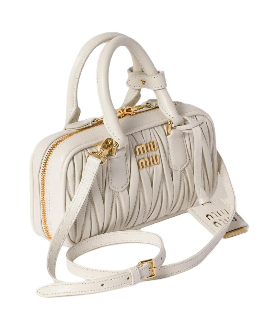 MIU MIU Белая кожаная сумка через плечо, фото 2