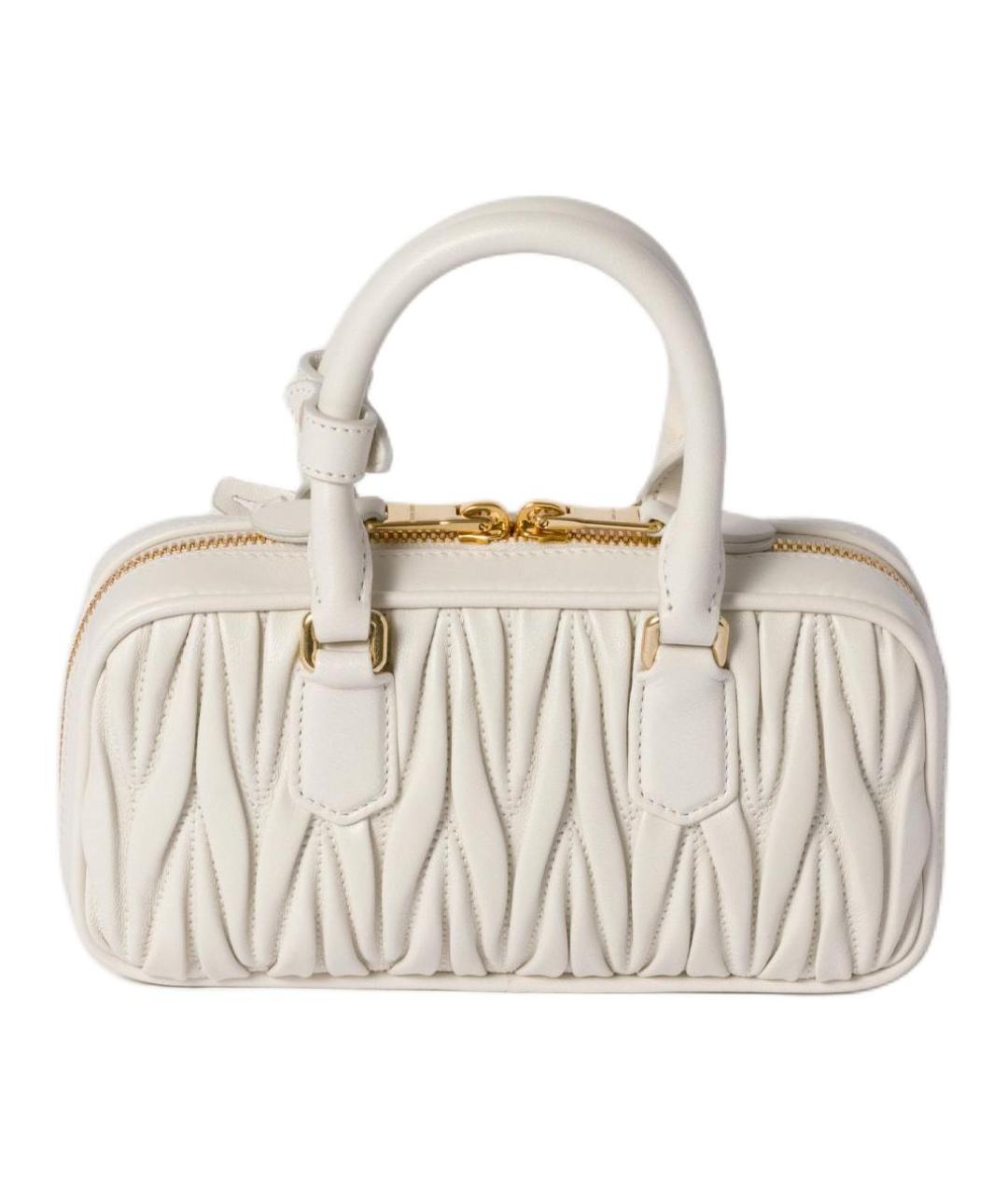 MIU MIU Белая кожаная сумка через плечо, фото 3