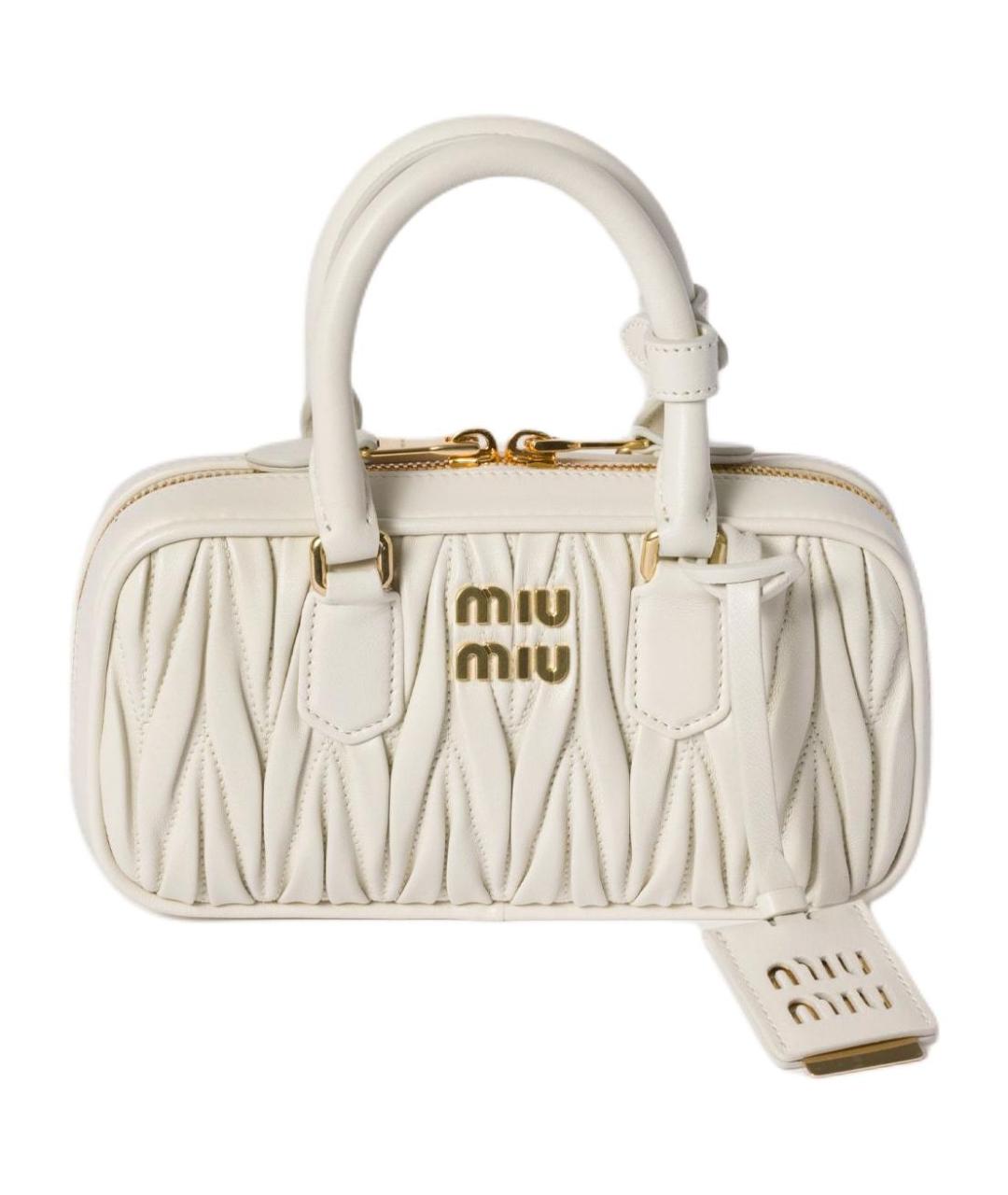 MIU MIU Белая кожаная сумка через плечо, фото 1