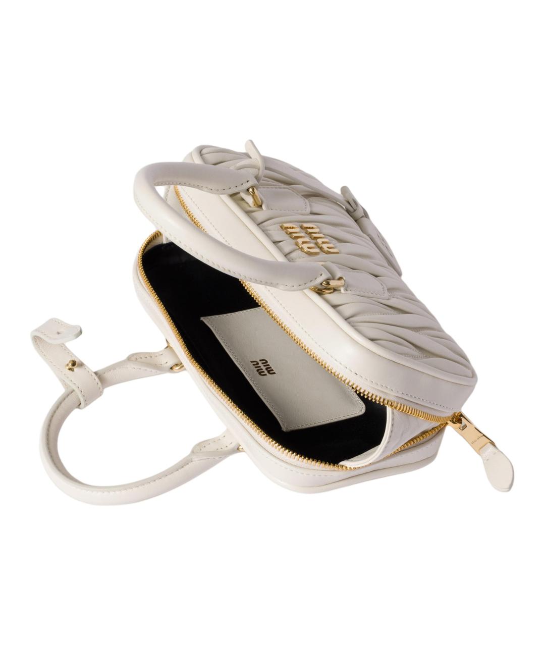 MIU MIU Белая кожаная сумка через плечо, фото 4