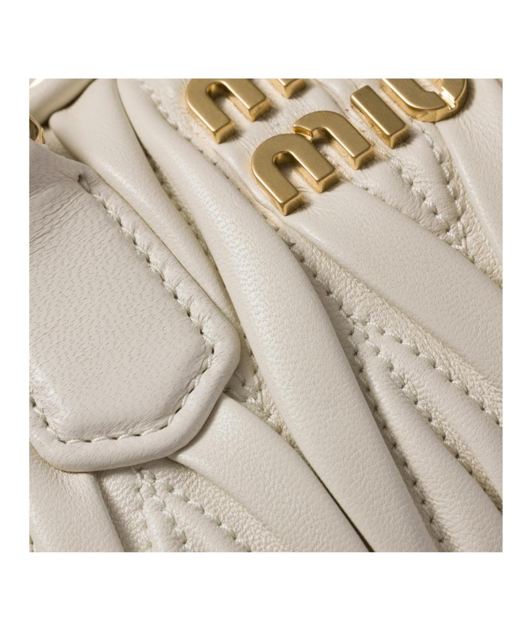 MIU MIU Белая кожаная сумка через плечо, фото 5