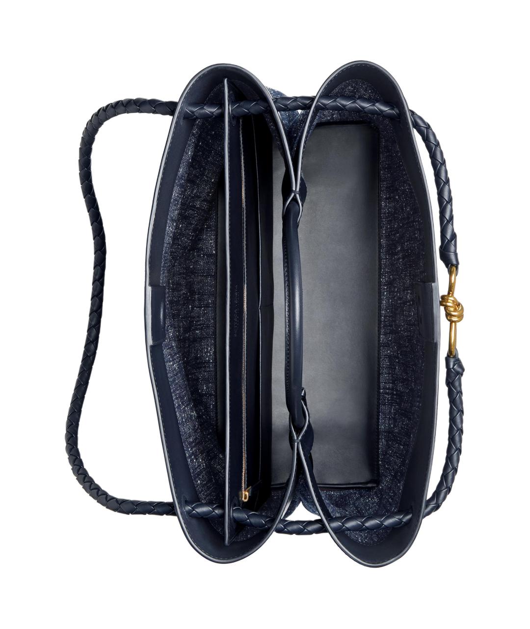 BOTTEGA VENETA Синяя кожаная сумка через плечо, фото 2