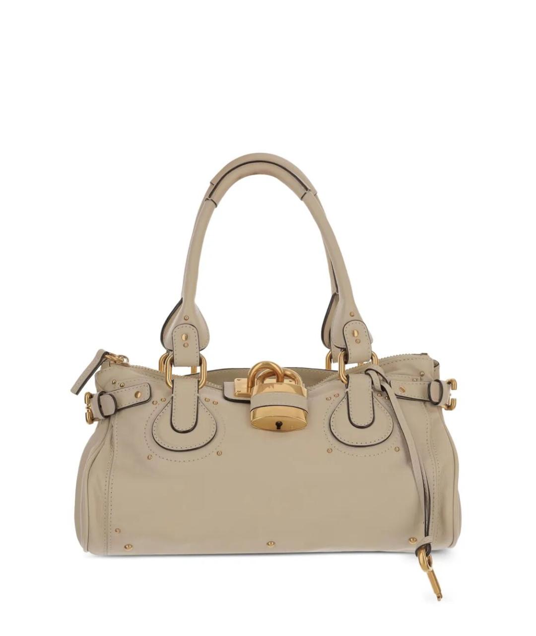 CHLOE Бежевая кожаная сумка через плечо, фото 1