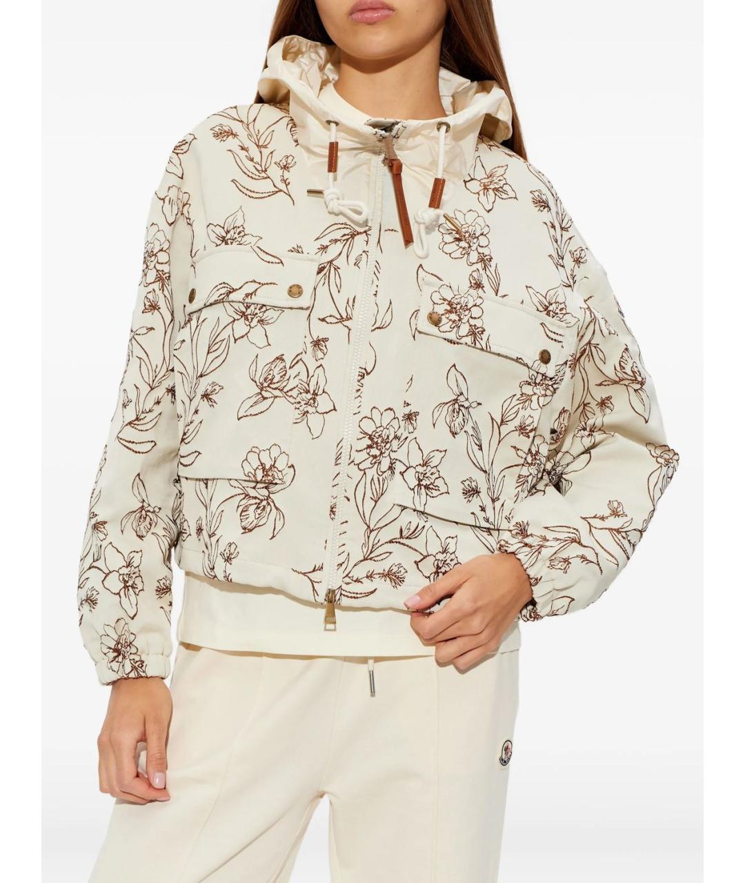 MONCLER Бежевая полиамидовая куртка, фото 5