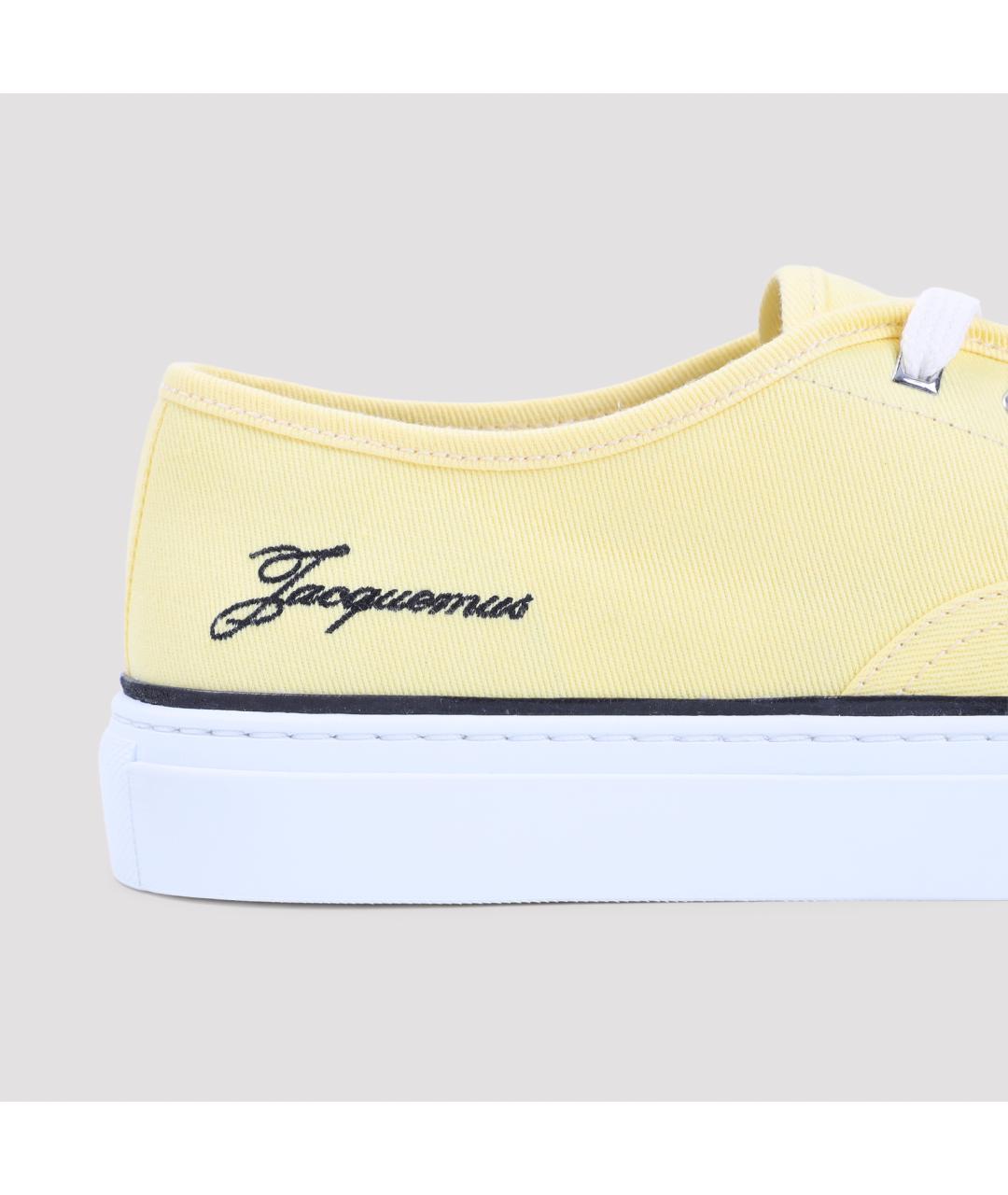 JACQUEMUS Желтые текстильные кеды, фото 4