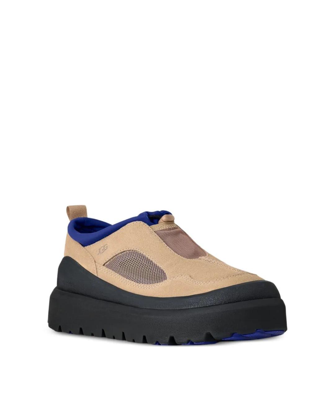 UGG AUSTRALIA Бежевые замшевые низкие кроссовки / кеды, фото 5