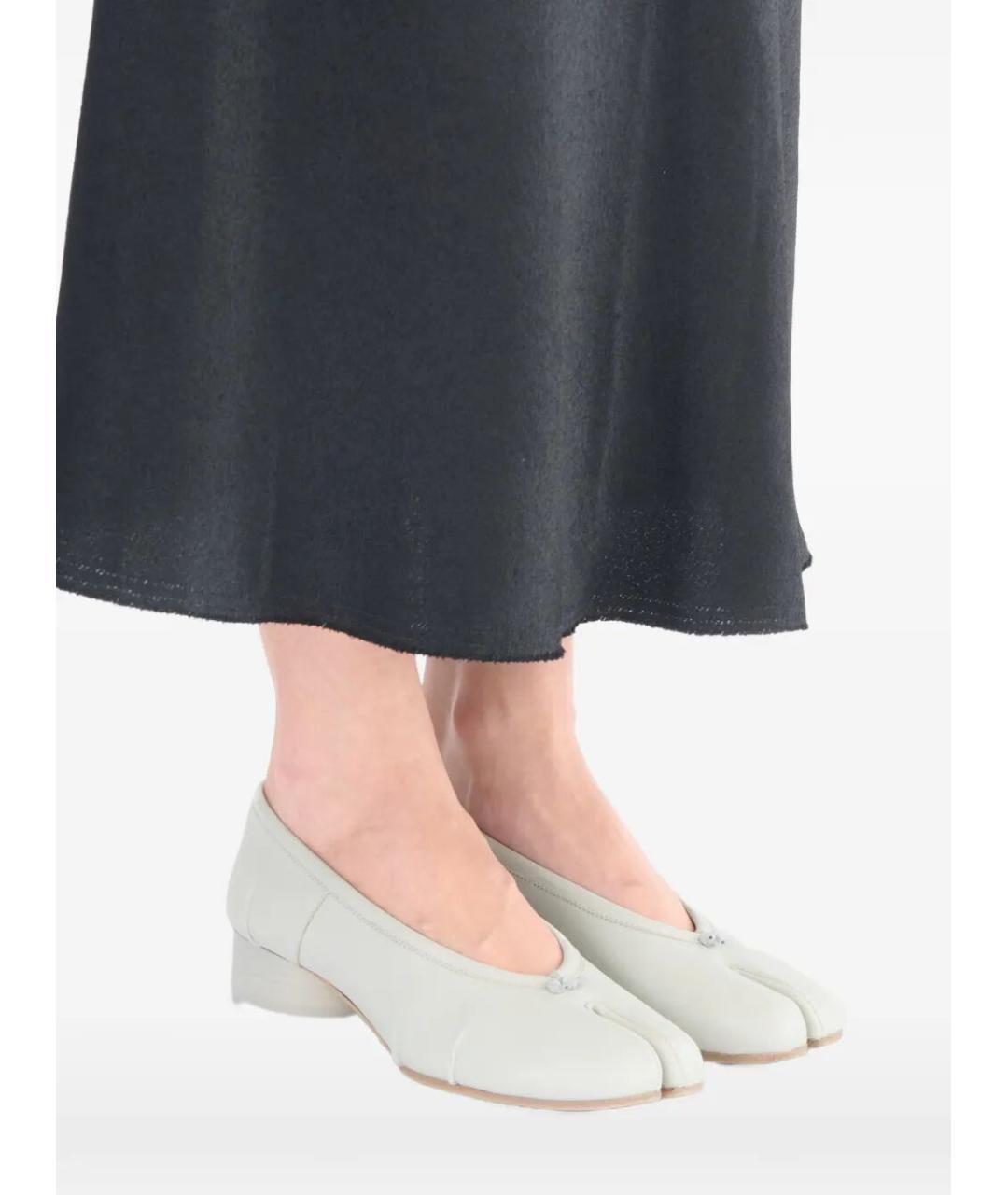 MAISON MARGIELA Бежевые кожаные туфли, фото 4