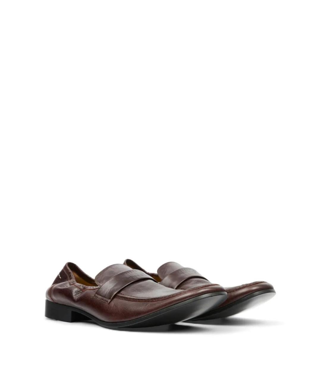 MM6 MAISON MARGIELA Коричневые кожаные лоферы, фото 3