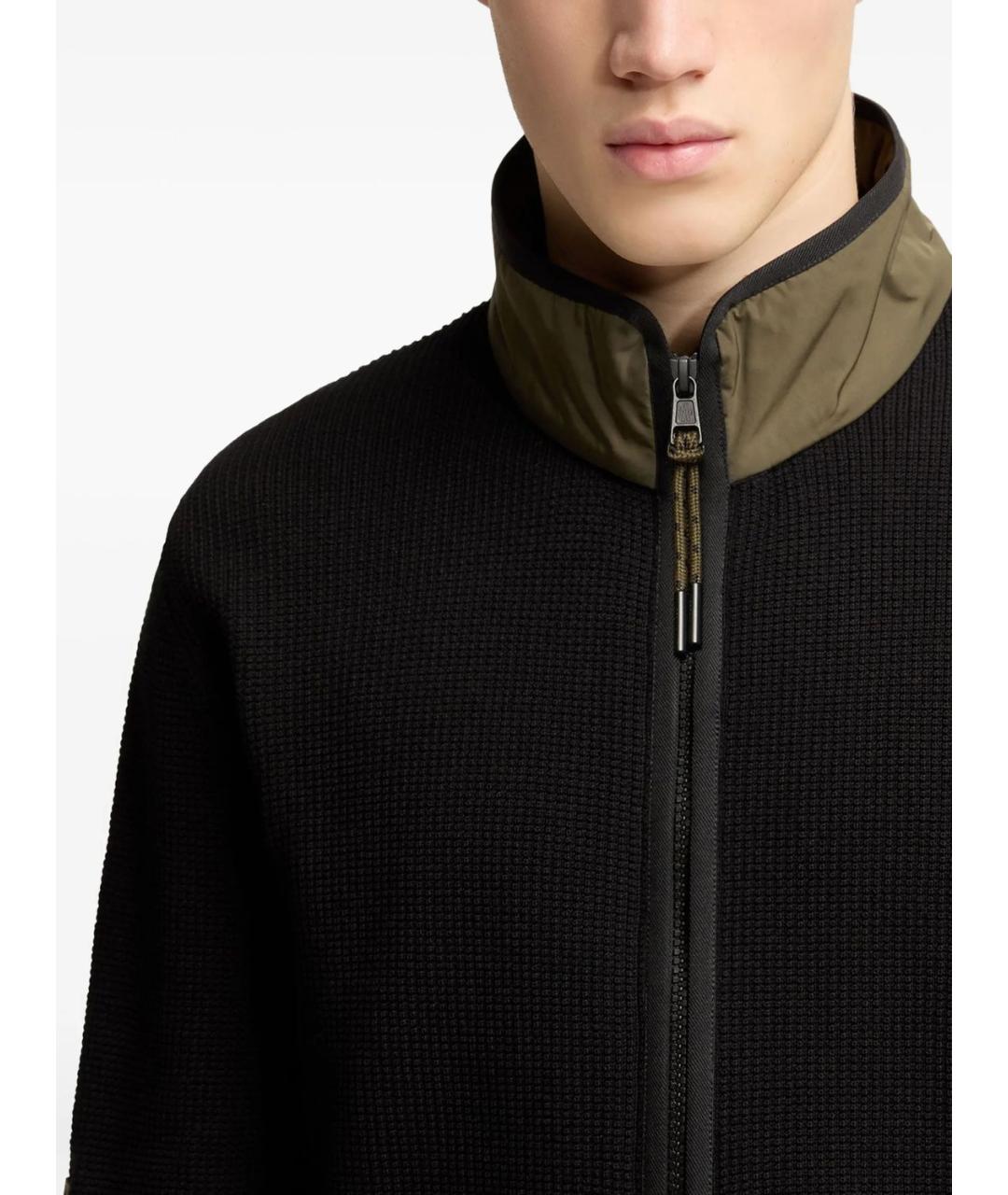 MONCLER Черный хлопковый кардиган, фото 3